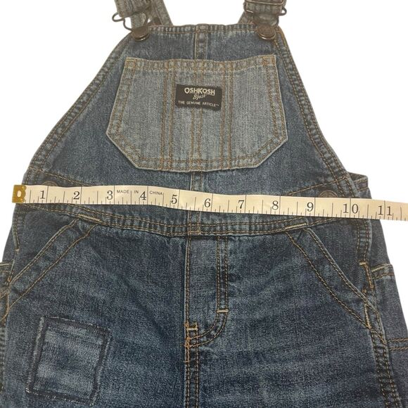 OshKosh B’gosh 24M Denim Overalls Flannel Lined Toddler Carpenter Jeans - Picture 5 of 13